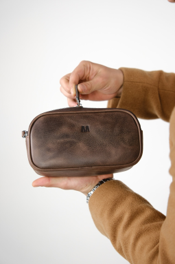 Naina 1134 Hakiki Deri El Çantası Tiguan Kahve