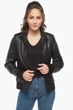 Marta Kadın Deri Mont Siyah Jumbo