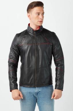 Kalisto Siyah Çift Taraflı Hakiki Deri Erkek Mont