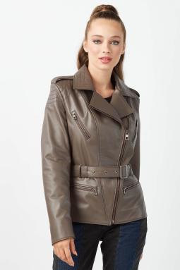 Clara Hakiki Deri Vizon Kadın Deri Ceket