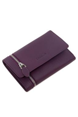 Fermuarlı Hakiki Deri Kadın Cüzdan Mürdüm