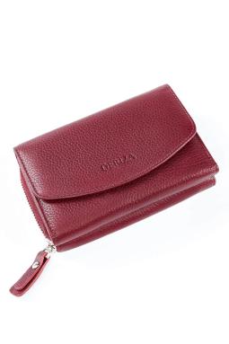 Женский кошелек Ksear из натуральной кожи бордово-красный