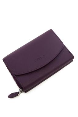 Женский кошелек Ksear из натуральной кожи цвета сливы