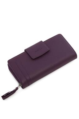 Prage Hakiki Deri Kadın Cüzdanı Mürdüm