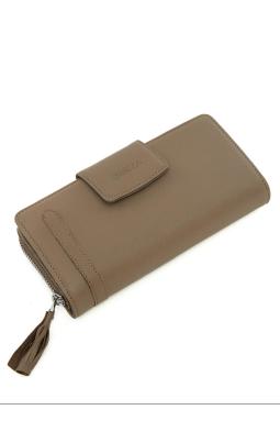 Prage Hakiki Deri Kadın Cüzdanı Vizon