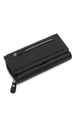 Jasei Hakiki Deri Kadın Cüzdan Siyah