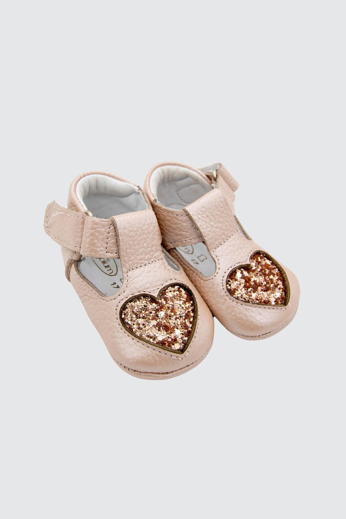 Alina Heart Genuine Leather Baby First Step Shoes Salmon